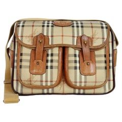 Burberry Retro 80s Beige Leather Check Trunk Bag