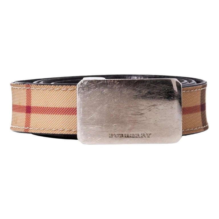 Burberry Vintage Beige Check Belt (34) at 1stDibs
