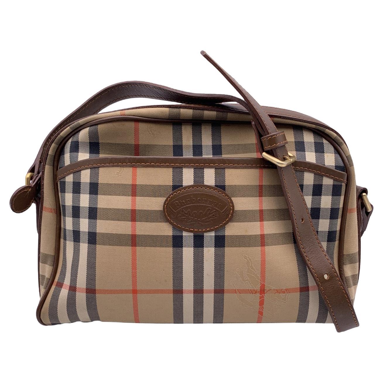 Burberry Vintage Leather Check Shoulder Bag at 1stDibs