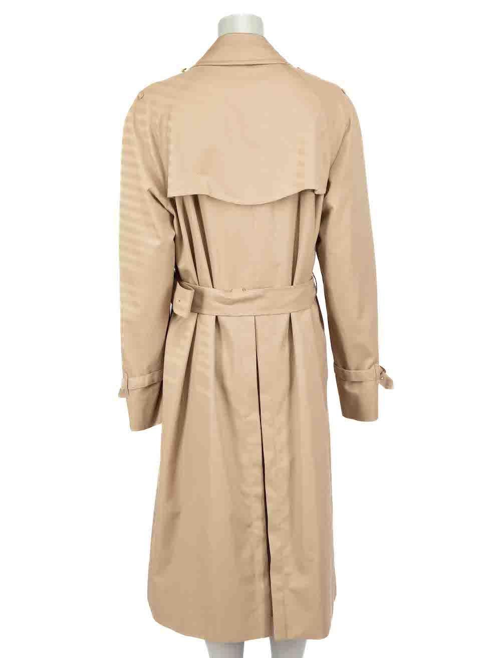 Burberry Vintage Beige Double-Breasted Trench Coat Size L In Excellent Condition In London, GB
