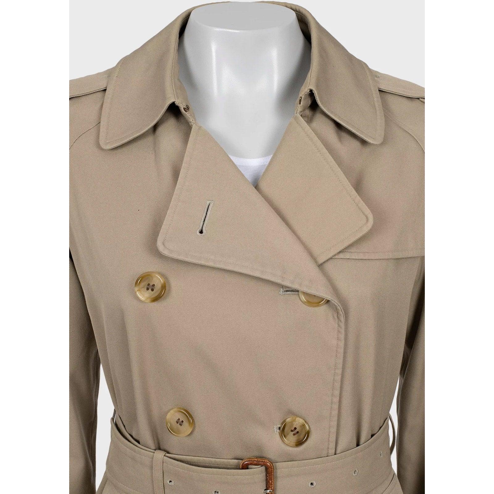 Donna Burberry Vintage Beige Double-Breasted Trench Coat Sz.S