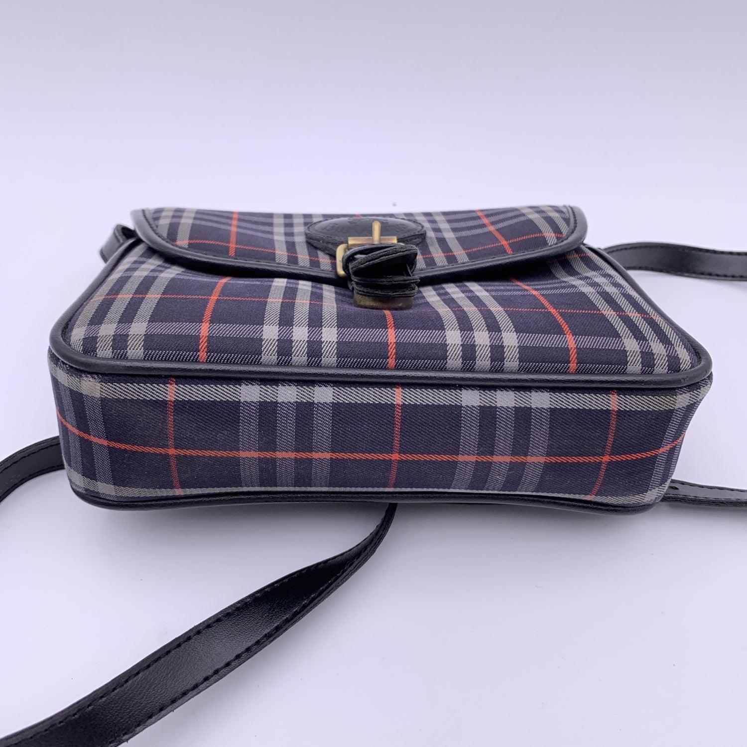 Women's Burberry Vintage Blue Check Canvas Shouder Messenger Bag