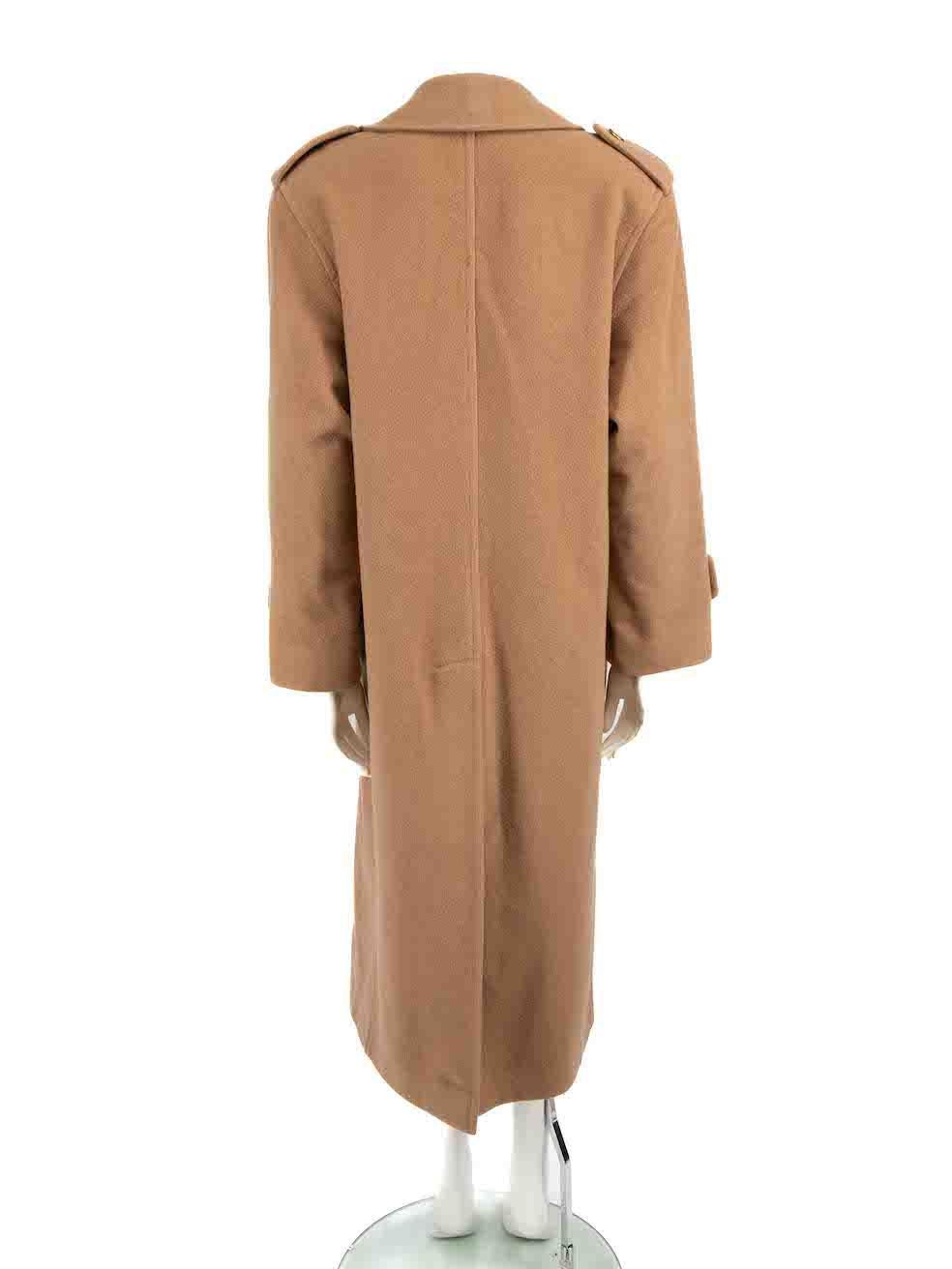 Burberry Vintage Camel Wool Oversize Tailored Coat Size XL In Good Condition For Sale In London, GB