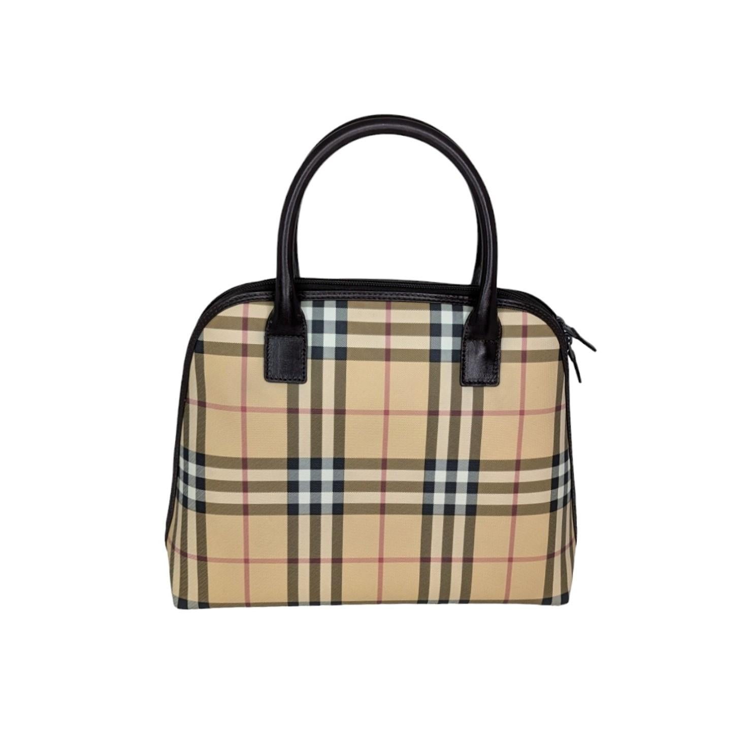 Burberry Vintage Check Dome Top Handle Satchel In Excellent Condition In Scottsdale, AZ