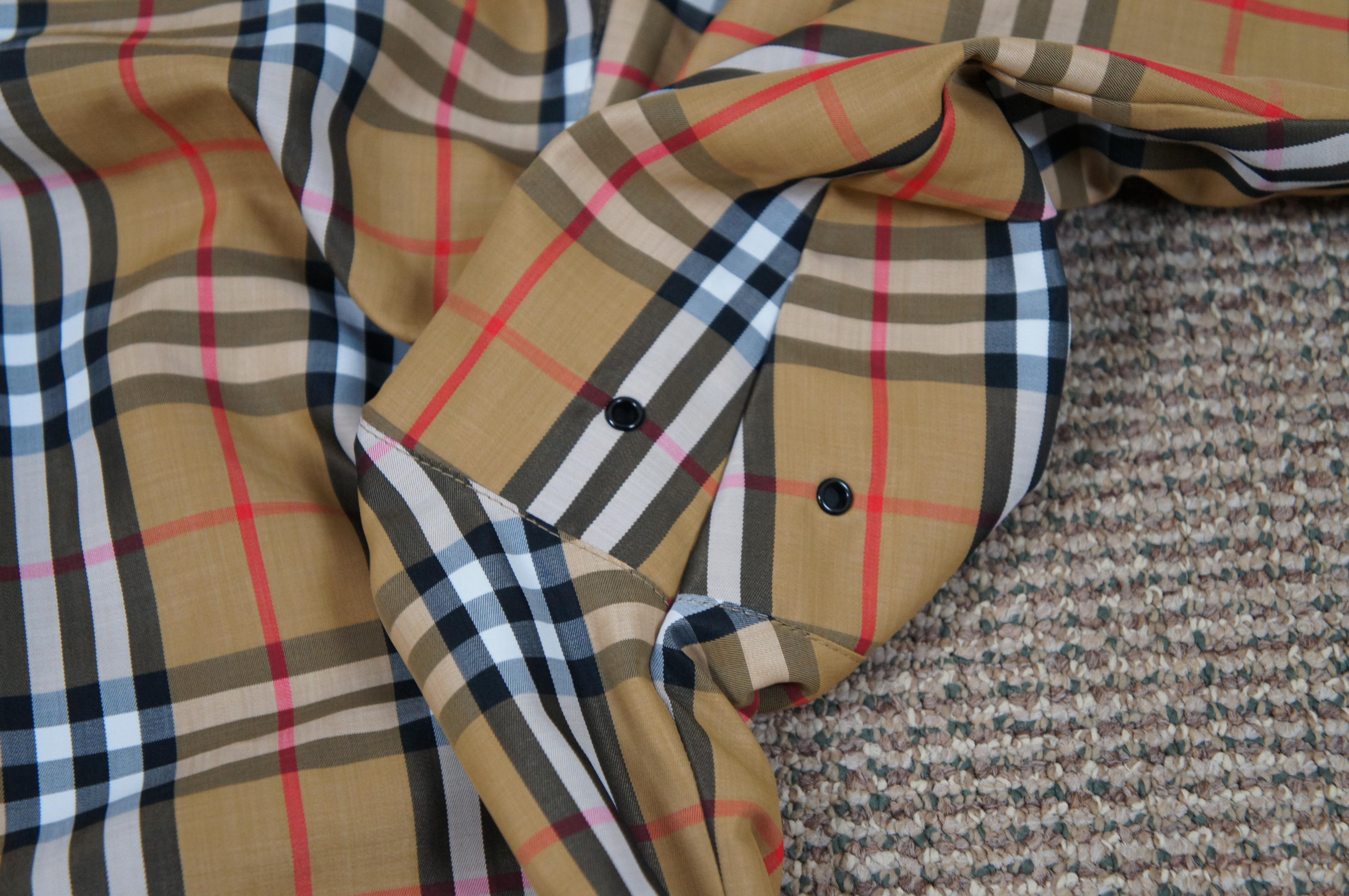 Burberry Vintage Karierte leichte Herren-Bomberjacke mit vollem Reißverschluss (Moderne)