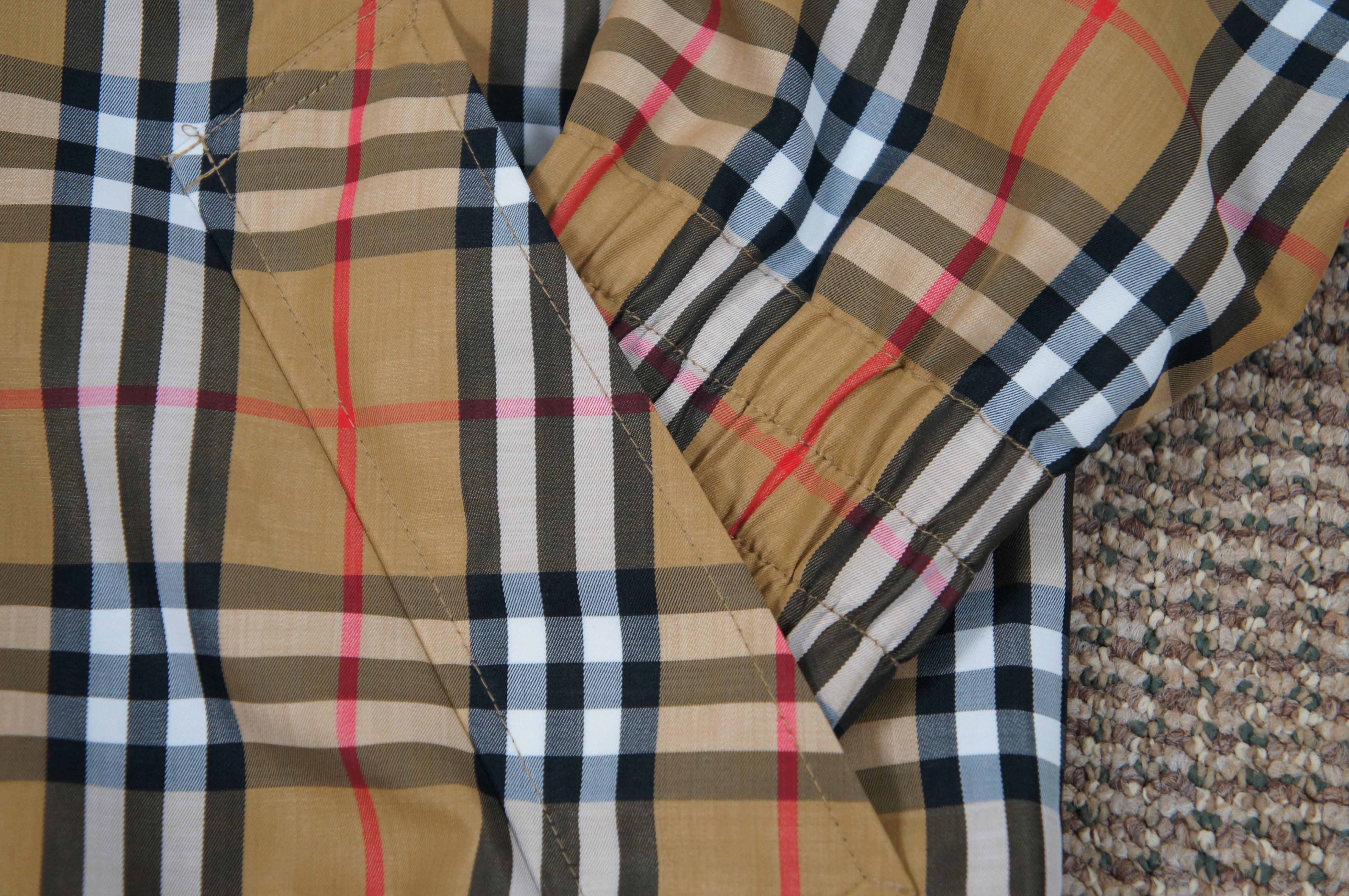 Burberry Vintage Karierte leichte Herren-Bomberjacke mit vollem Reißverschluss (20. Jahrhundert)
