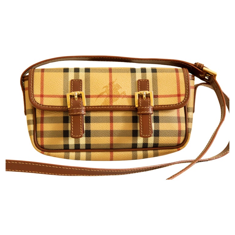 Burberry Vintage Cross Body Bag in Classic Check Vinyl Coated Canvas For  Sale at 1stDibs