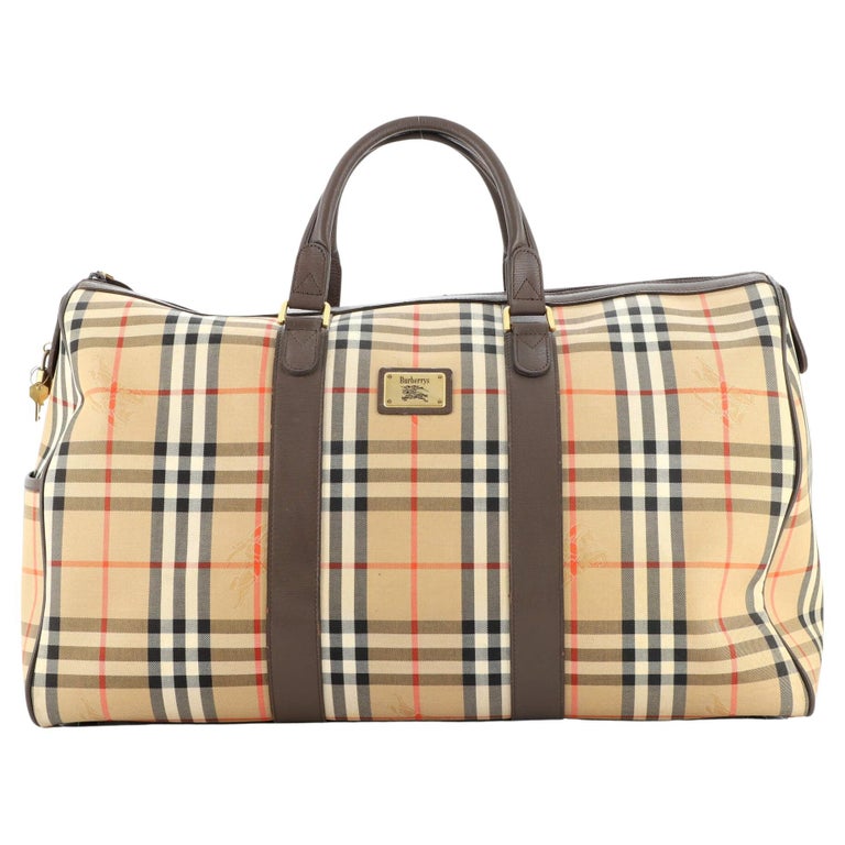 Burberry Vintage Duffle Bag Horseferry Check Canvas Large at 1stDibs