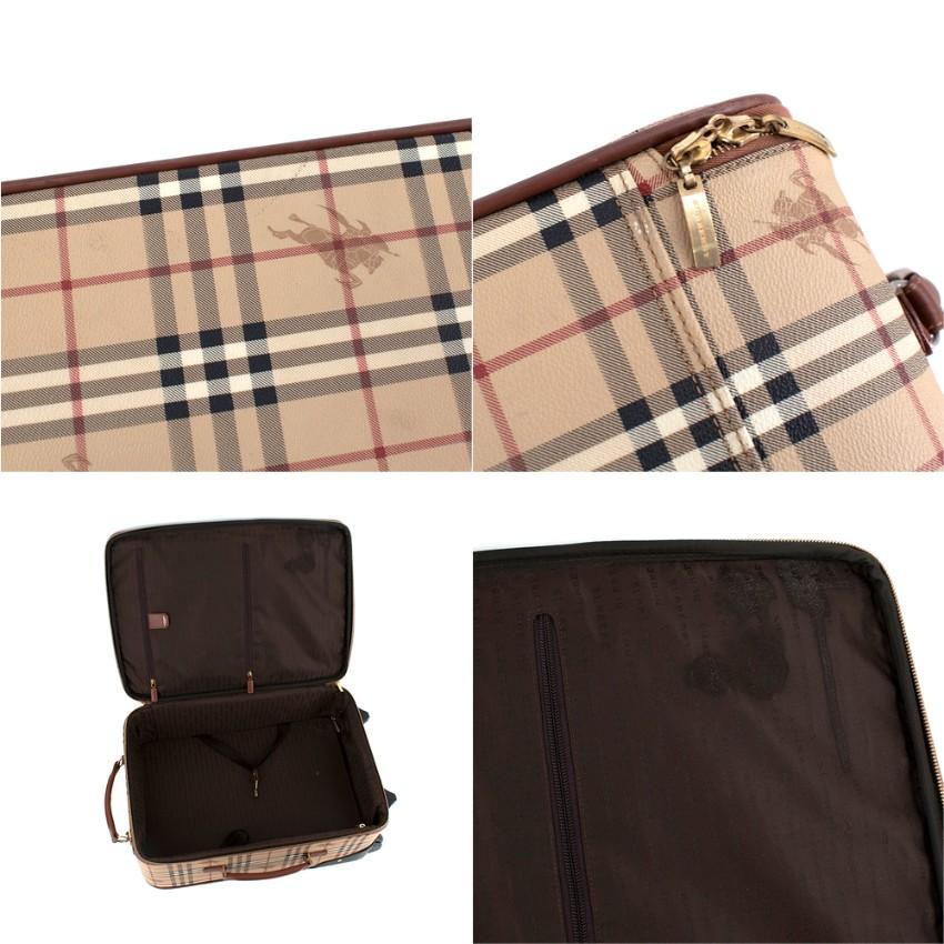 Burberry Vintage Horseferry Check Honey Canvas 2-Wheel Suitcase In Excellent Condition For Sale In London, GB