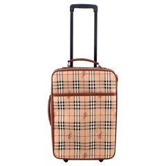 Burberry Vintage Horseferry Check Honey Canvas 2-Wheel Suitcase