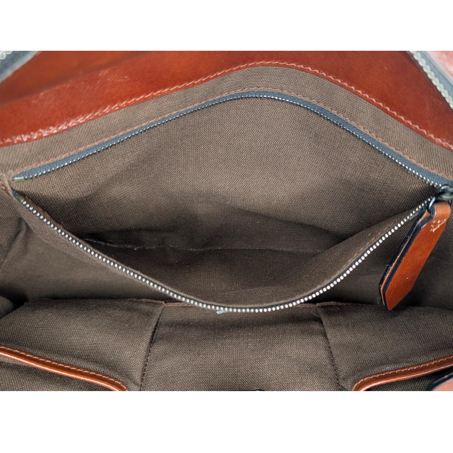 Burberry Vintage Leather Bridle House Check Canvas Satchel For Sale 5