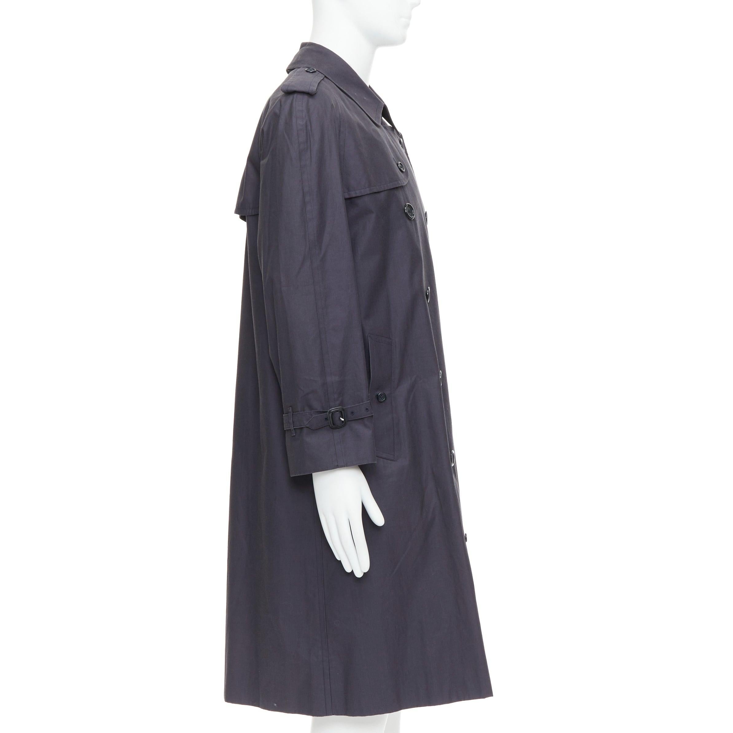 Men's BURBERRY Vintage Made To Measure grey cotton trench coat EU46 S For Sale