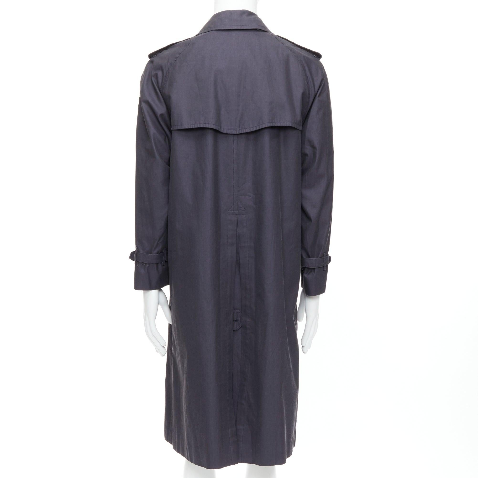 BURBERRY Vintage Made To Measure grey cotton trench coat EU46 S For Sale 1