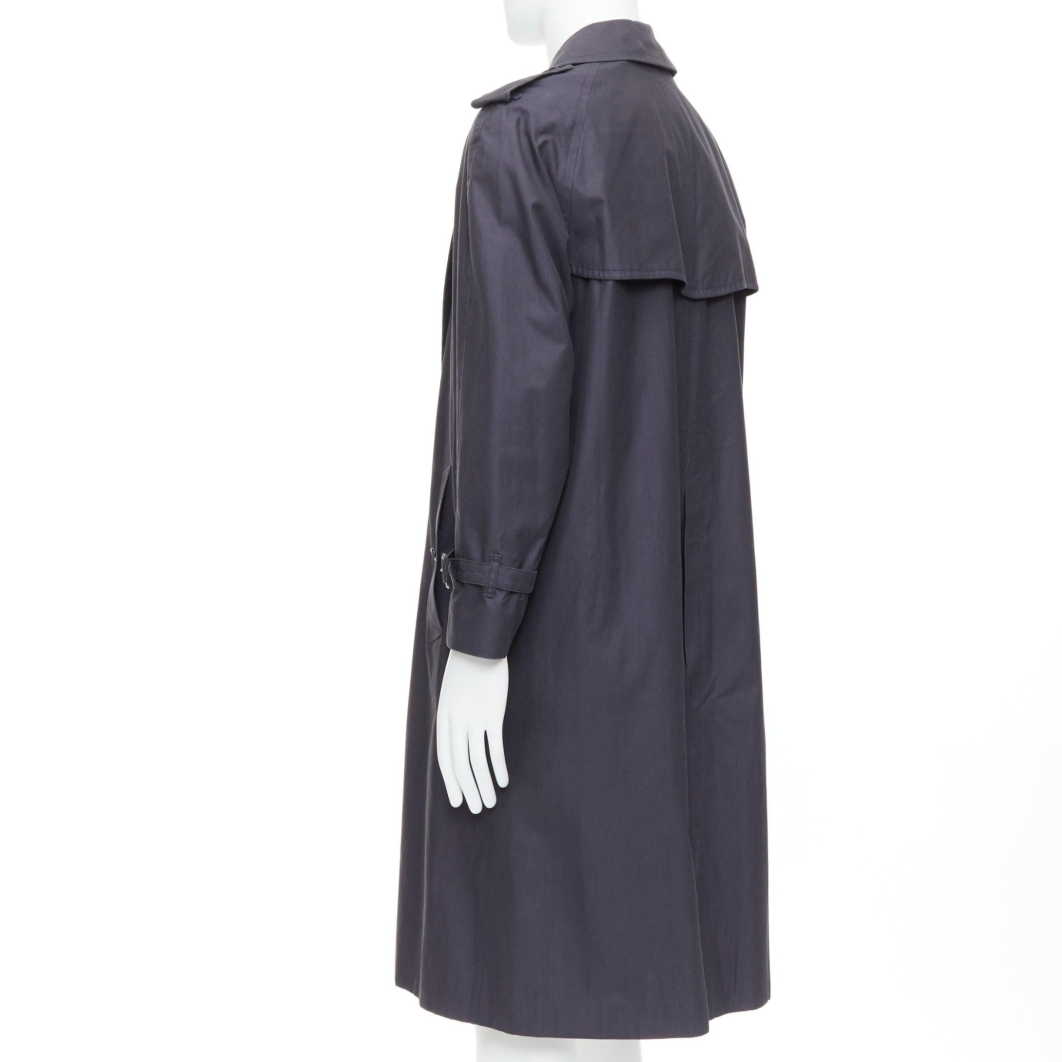 BURBERRY Vintage Made To Measure grey cotton trench coat EU46 S For Sale 2