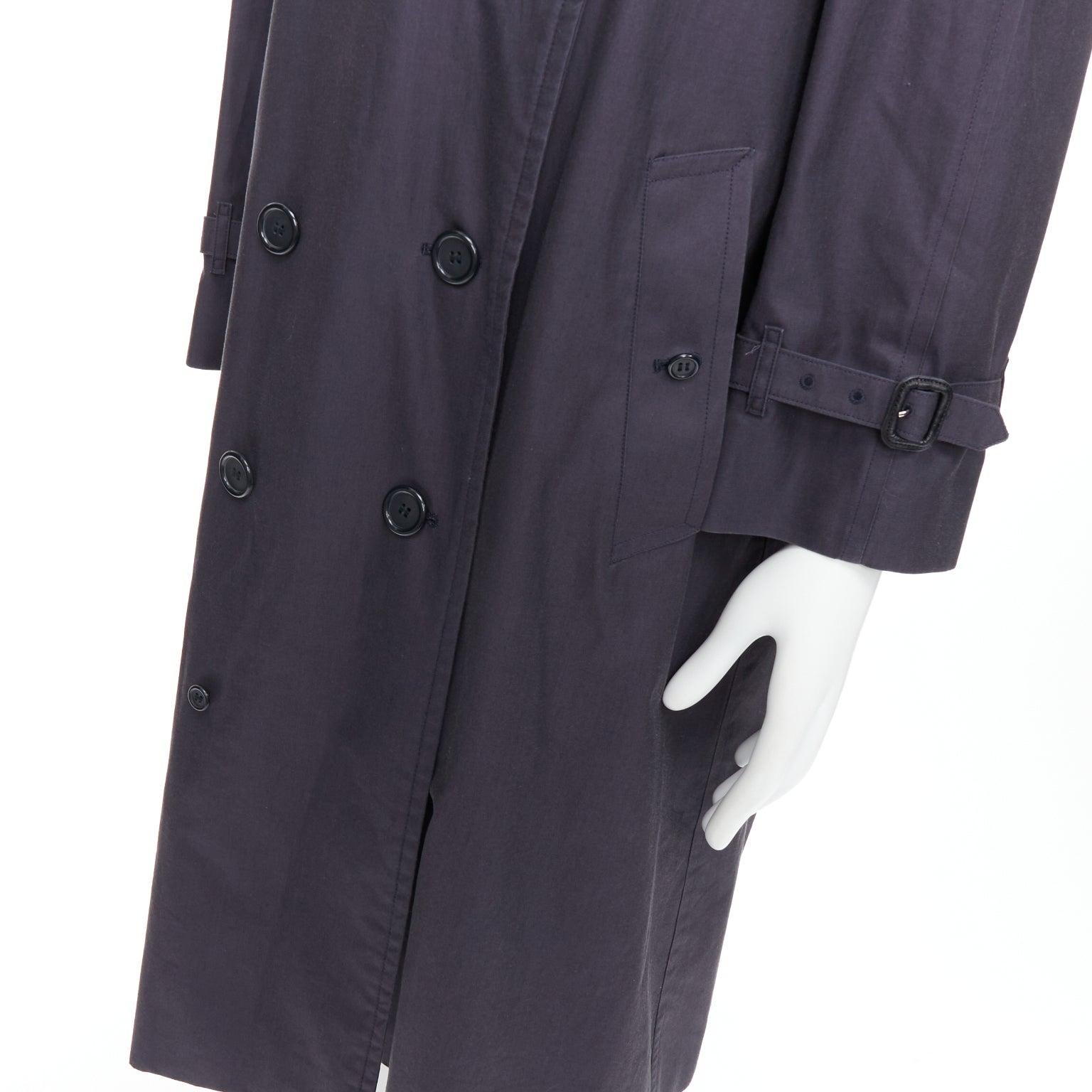 BURBERRY Vintage Made To Measure grey cotton trench coat EU46 S For Sale 3