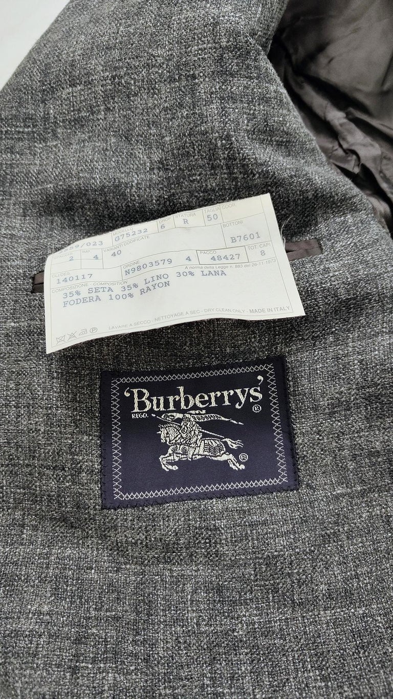 Burberry Vintage Mens Silk Linen and Wool Tweed 3 Button Blazer Jacket ...