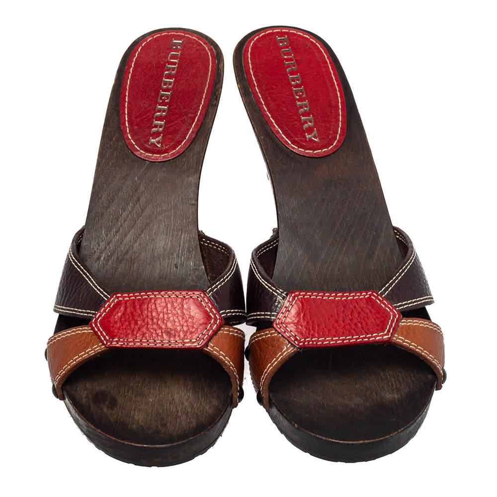 Burberry wooden clogs on sale
