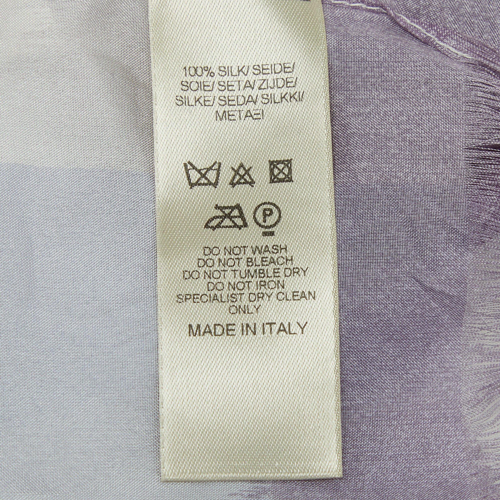 Burberry Vintage Purple Horseferry Print Silk Fringed Scarf (écharpe en soie à franges) en vente 1