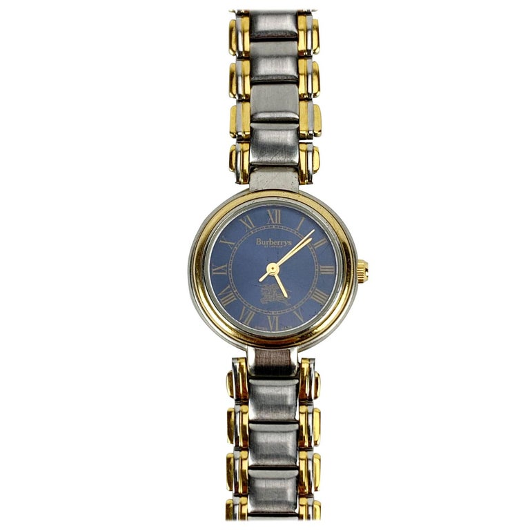 Burberry Vintage Silver Gold Stainless Steel Round Watch 6000 For Sale ...