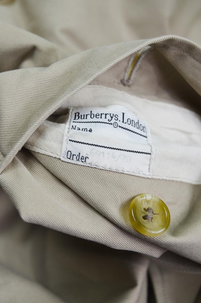 Burberry Vintage Women's Beige Gabardine Double Breasted Trench Coat ...