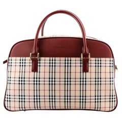 Burberry Vintage Zip Around Duffle Bag House Check Canvas Large