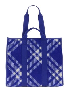 Burberry Virgin Wool Shoulder Bag — Blue