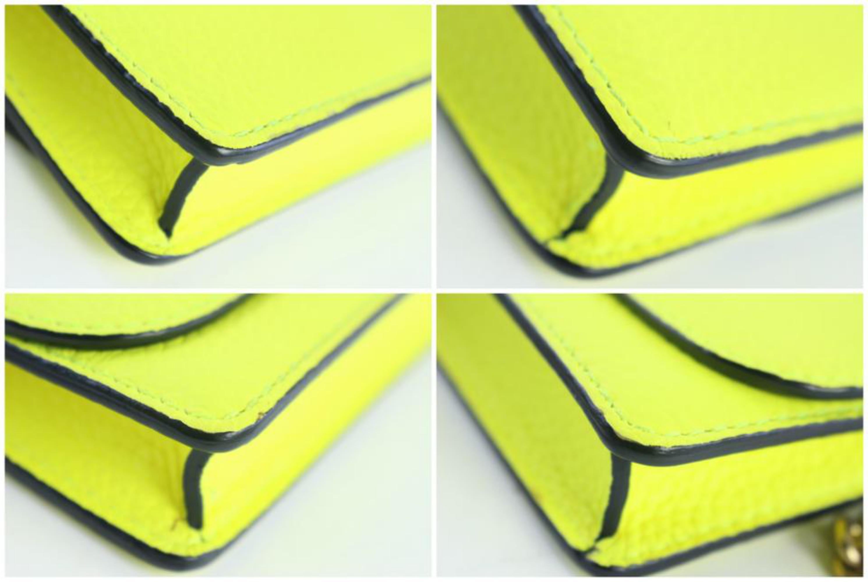 Burberry Wallet on Chain Neon  1burz0817 Yellow Leather Cross Body Bag 3