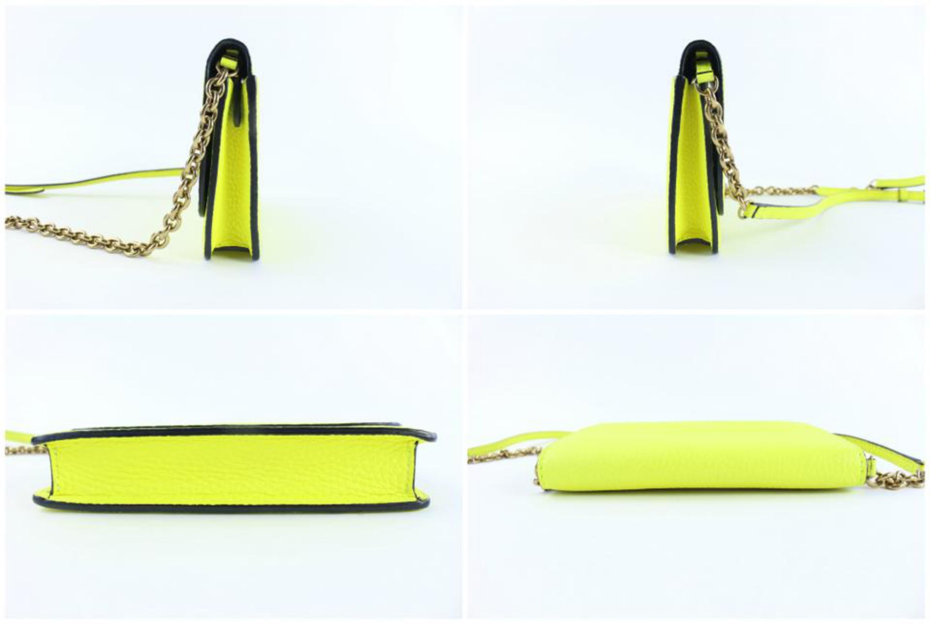Burberry Wallet on Chain Neon  1burz0817 Yellow Leather Cross Body Bag 2