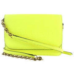 Vintage Burberry Wallet on Chain Neon  1burz0817 Yellow Leather Cross Body Bag