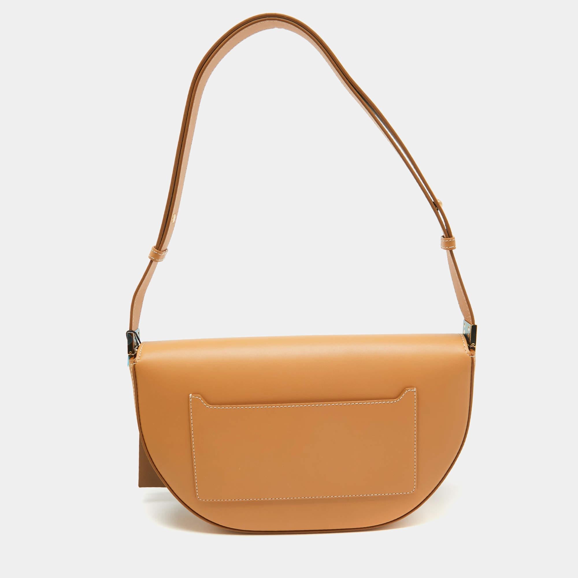 Burberry - Sac à bandoulière Olympia en cuir de sable chaud, taille moyenne Neuf - En vente à Dubai, Al Qouz 2
