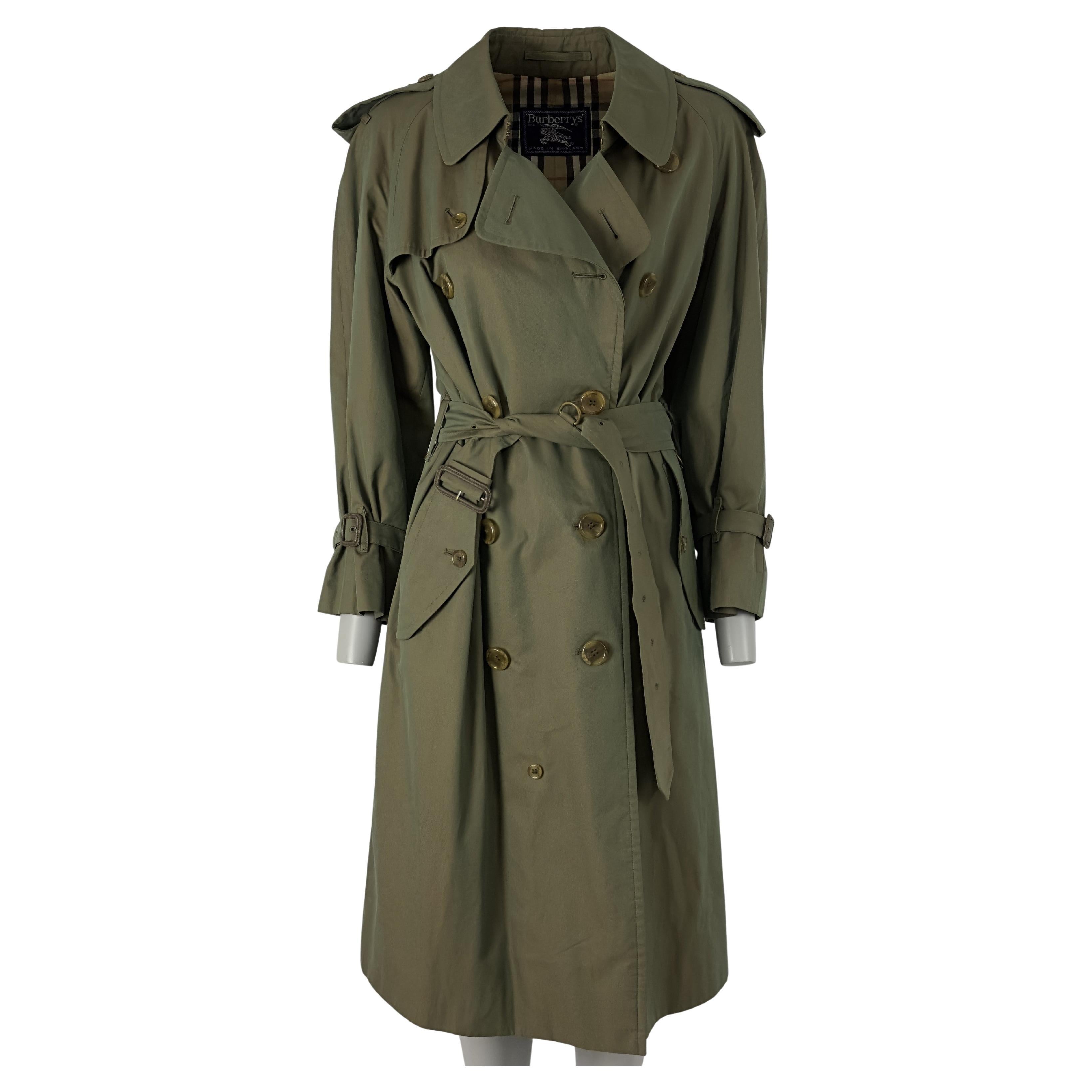 BURBERRY Waterloo Trenchcoat M Baumwolle Kaki CIRCA 1990