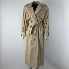 Burberry 1990s Beige Cotton Waterloo Trench Coat Unisex Vintage