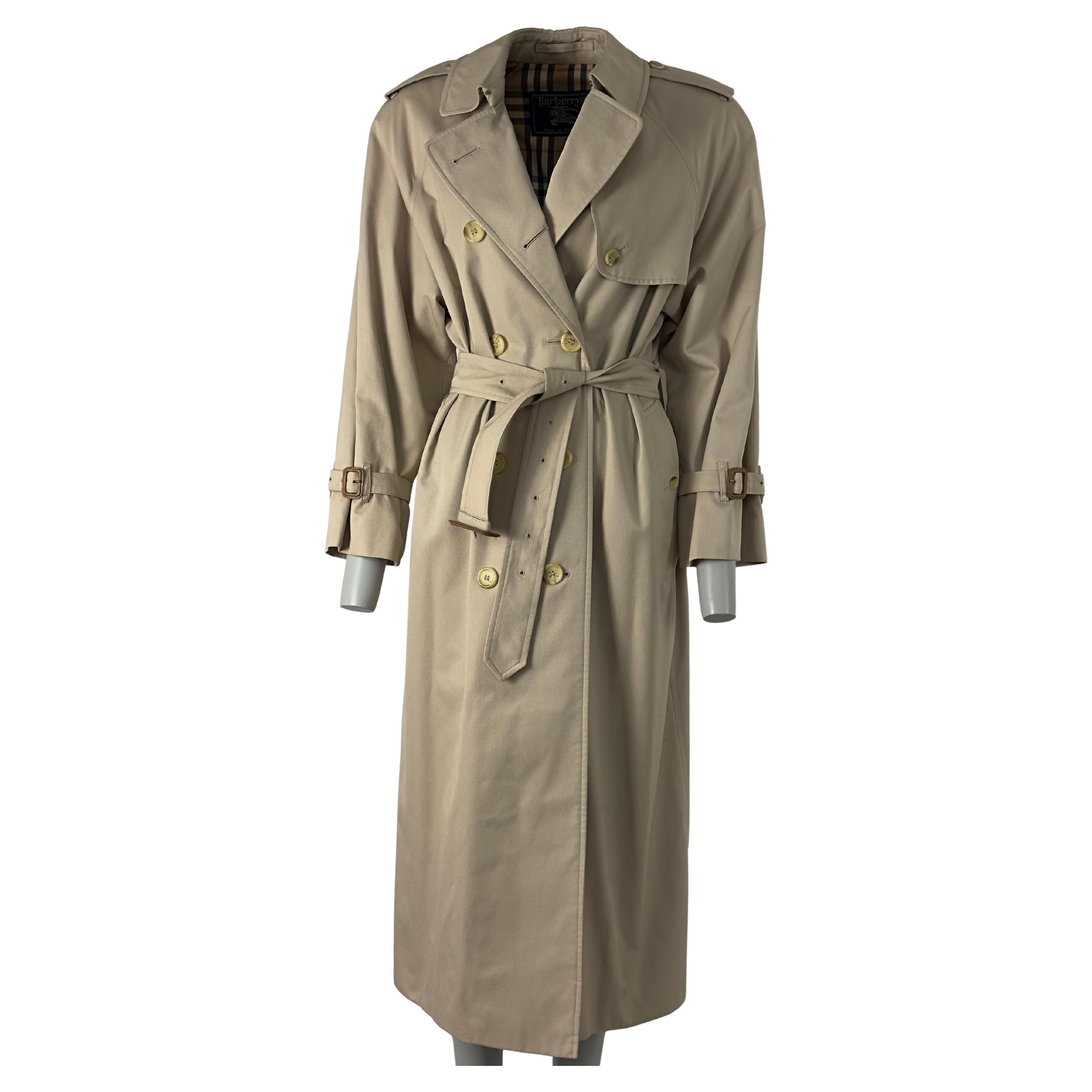 BURBERRY Waterloo Trench Coat S Beige Circa 1990 en venta