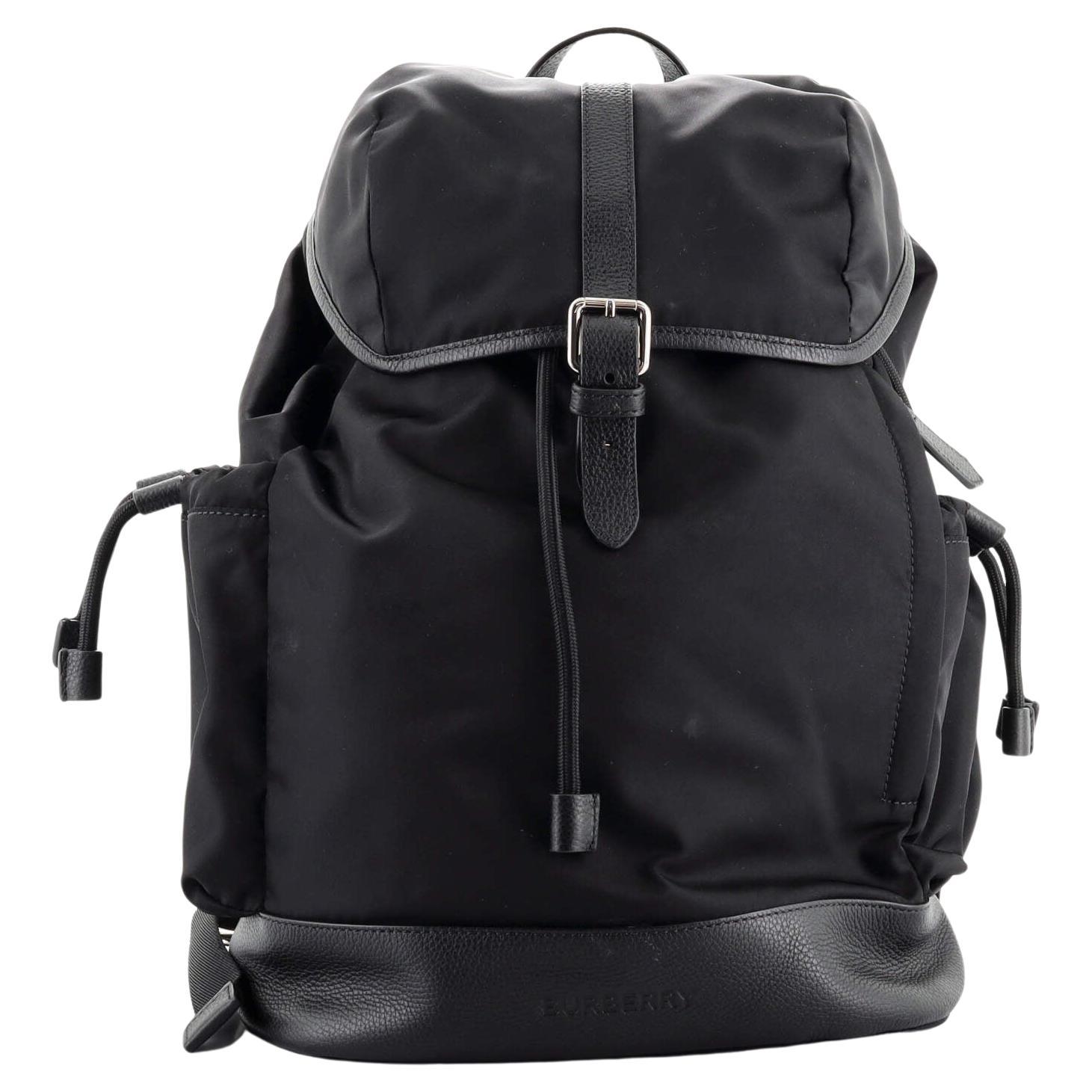 Burberry Black/Beige Nova Check PVC and Patent Leather Backpack For