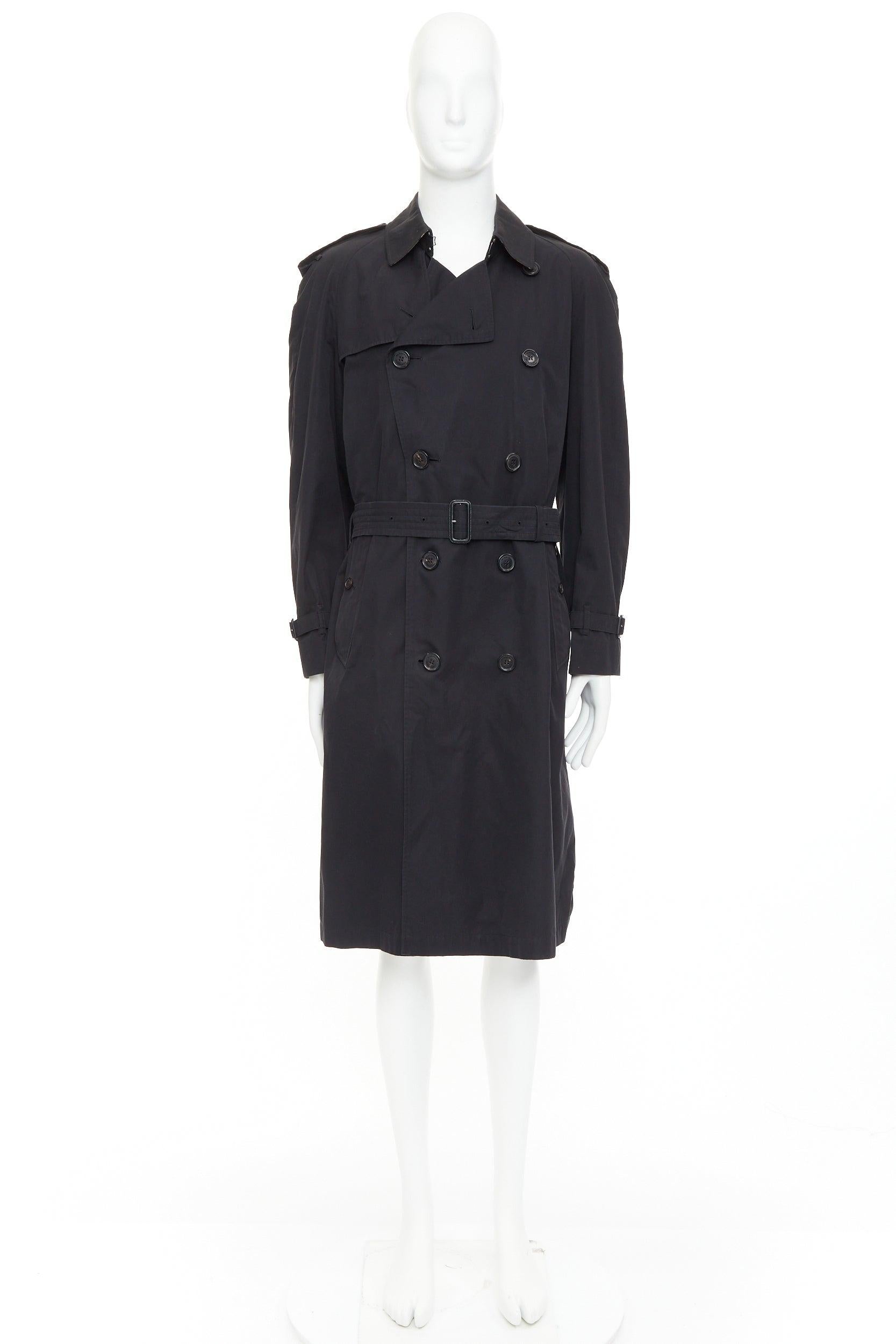 Burberry Westminster Heritage noir Gabardine House Check trench coat IT48 M en vente 5