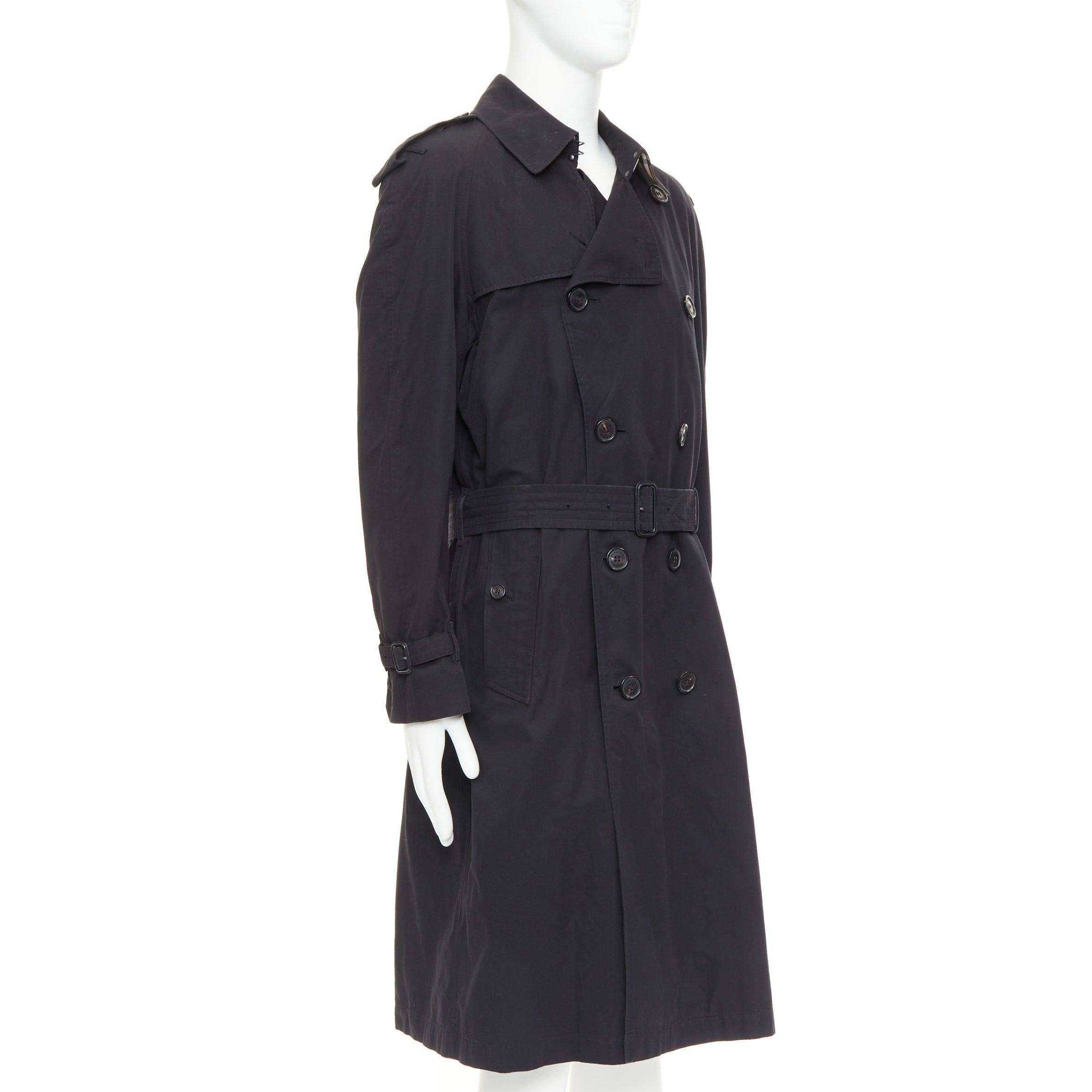 Burberry Westminster Heritage noir Gabardine House Check trench coat IT48 M Bon état - En vente à Hong Kong, NT