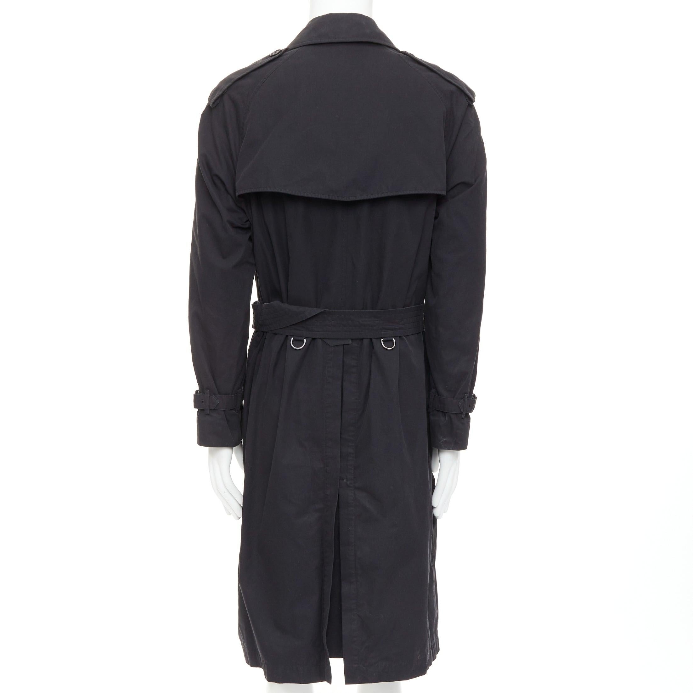 Burberry Westminster Heritage noir Gabardine House Check trench coat IT48 M Pour femmes en vente