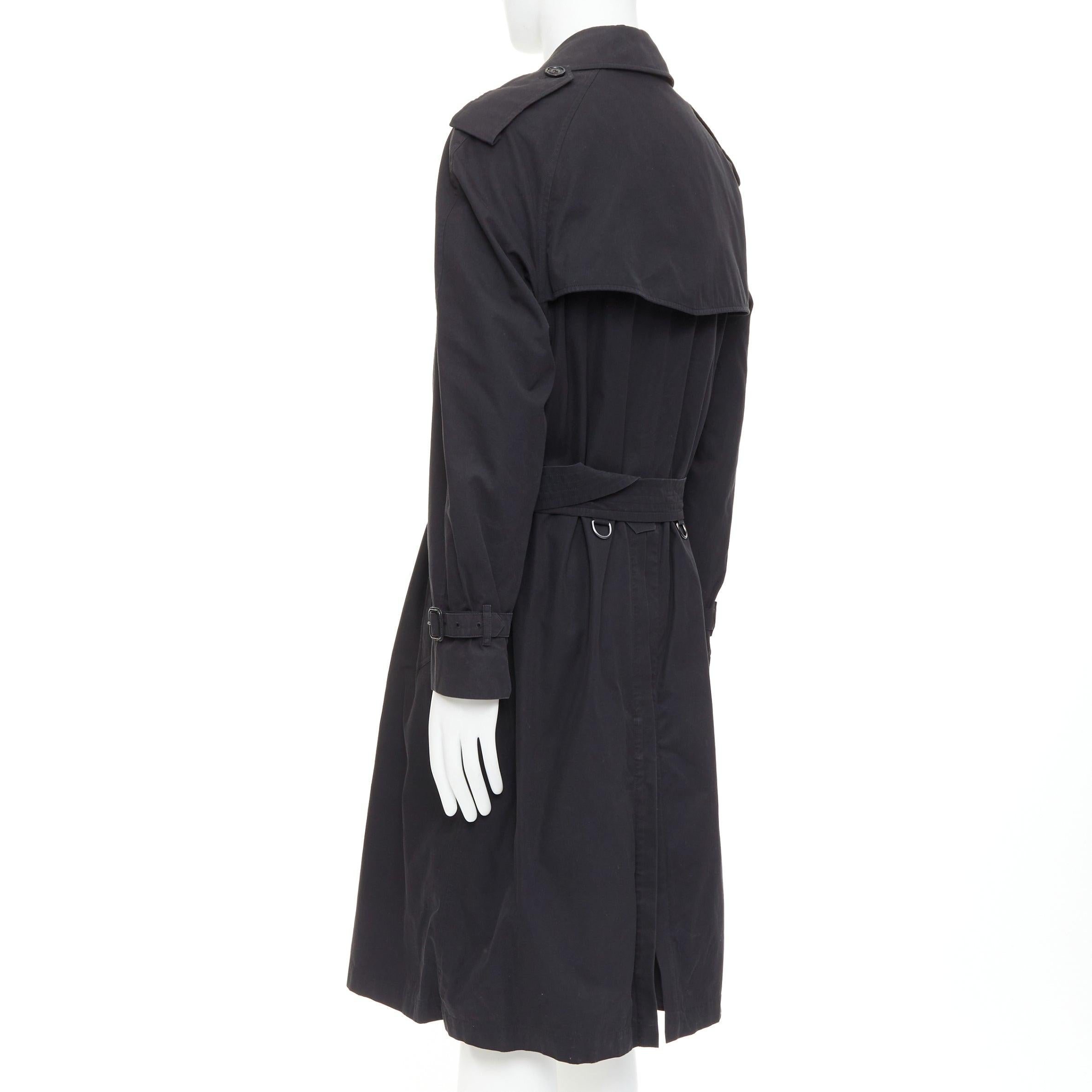 Burberry Westminster Heritage noir Gabardine House Check trench coat IT48 M en vente 2