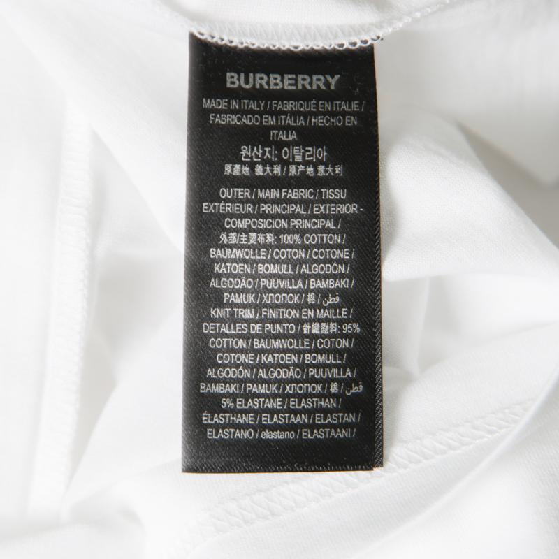 Gray Burberry White B series Monogram Logo Detail Limited Edition Crew Neck T Shirt  For Sale
