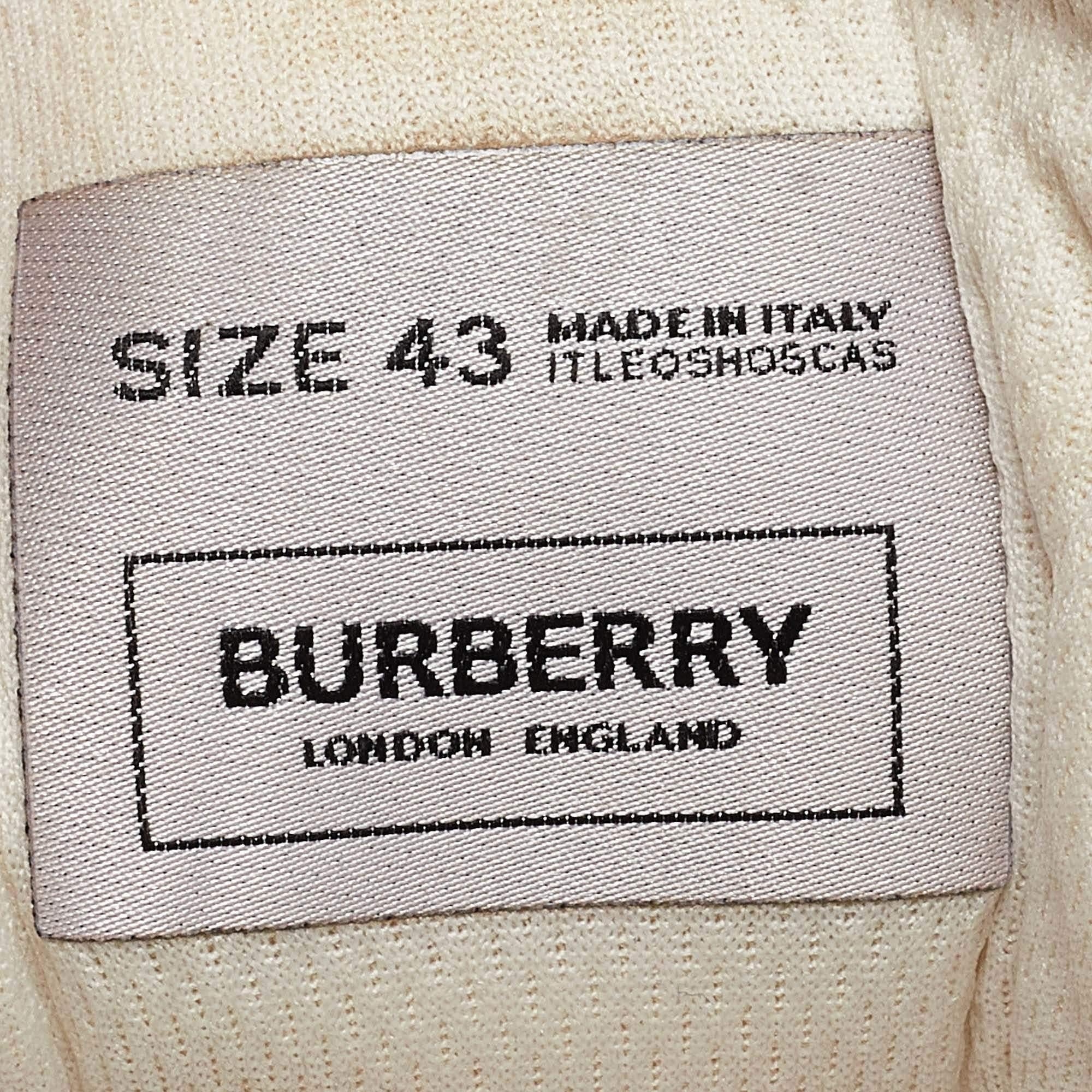 Burberry White/Beige Check Fabric and Rubber Arthur Low Top Sneakers Size 43 3