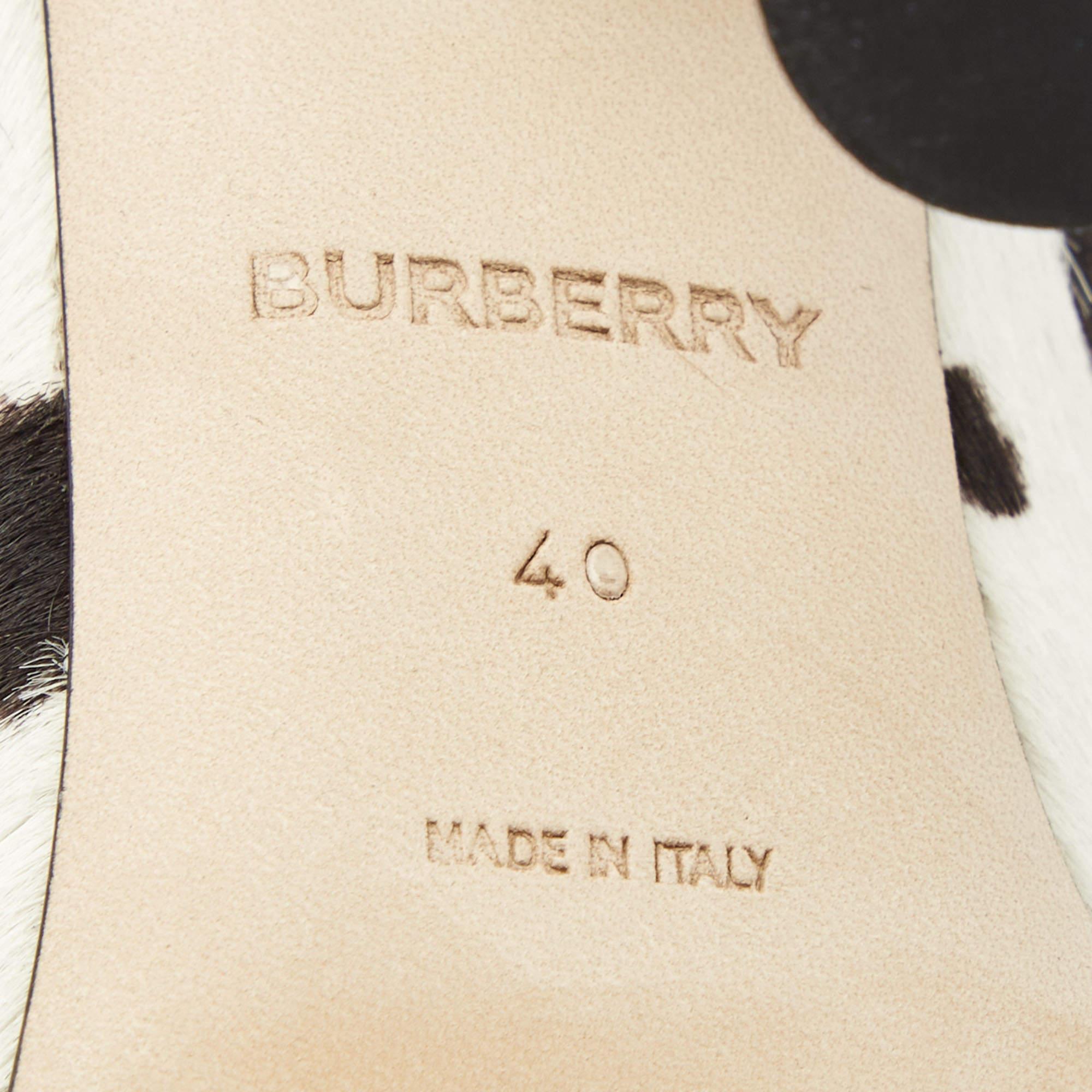 Burberry White/Black Calf Hair Dalmatian Print Point Toe Pumps Size 40 2
