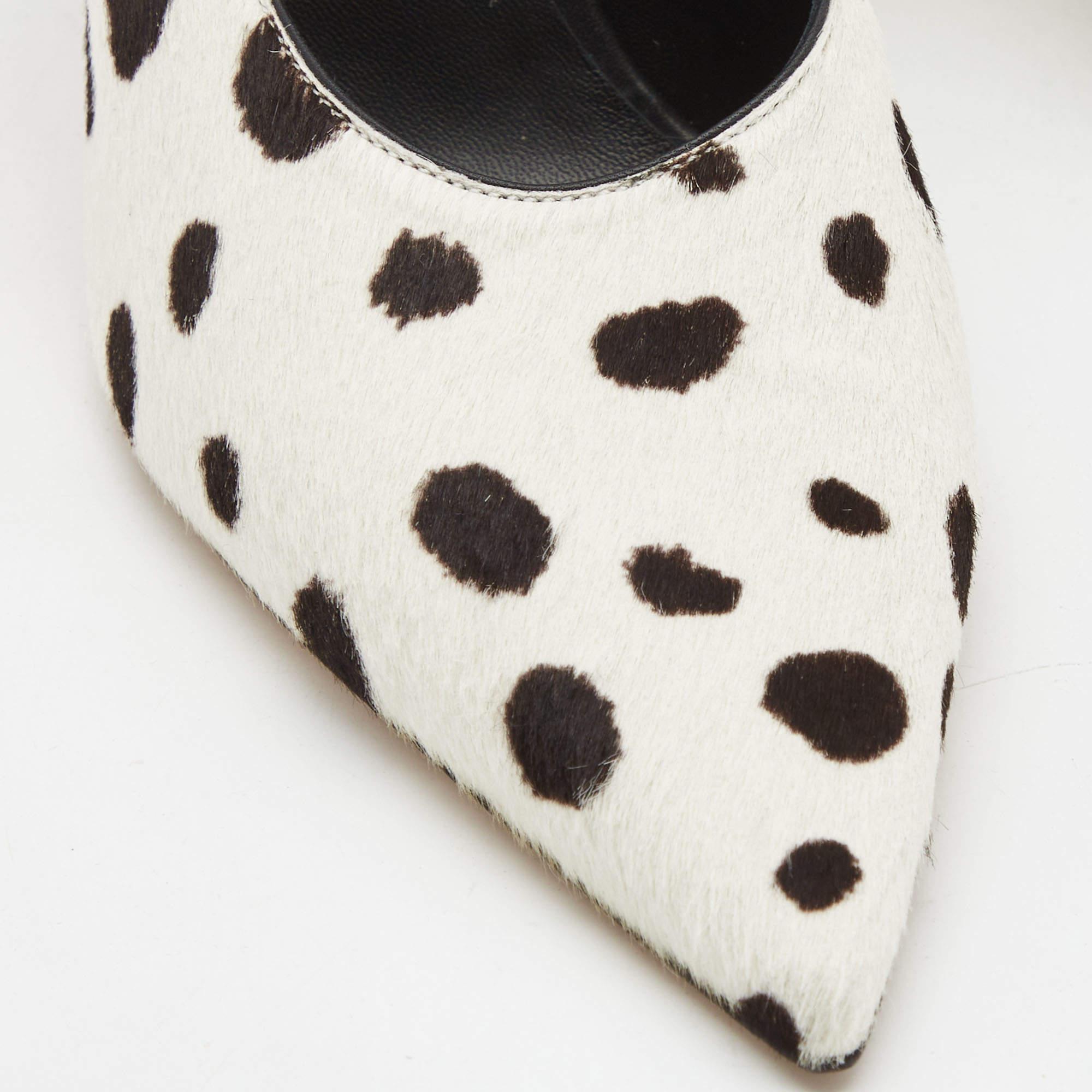 Burberry White/Black Calf Hair Dalmatian Print Point Toe Pumps Size 40 3