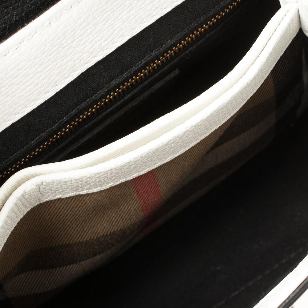 Burberry White/Black House Check Canvas Small Camberley Top Handle Bag 6