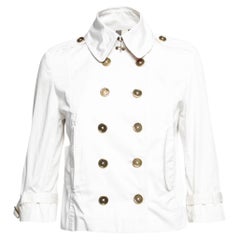 Burberry White Cotton Double Breasted Jacket S