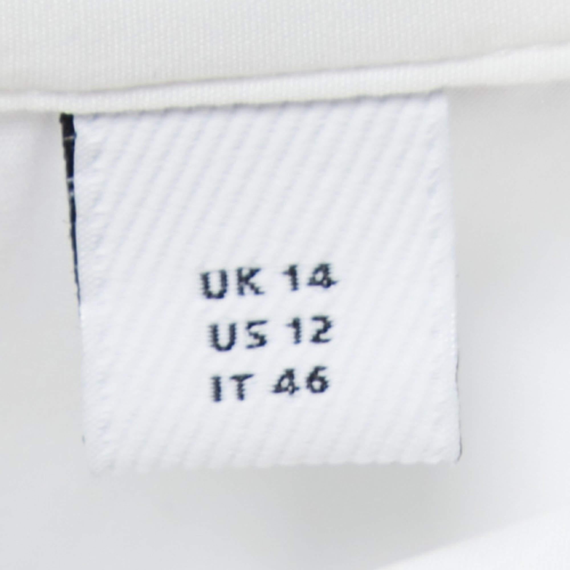 Burberry Weißes Mini-Hemdkleid mit Gürtel aus Baumwolle und Pferdeferry-Druck L im Zustand „Hervorragend“ in Dubai, Al Qouz 2