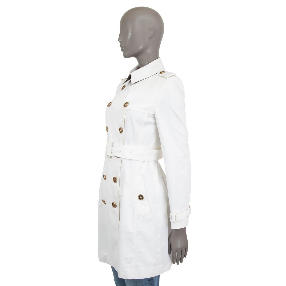 Manteau BURBERRY KENSINGTON TRENCH en coton blanc 8 S Pour femmes en vente