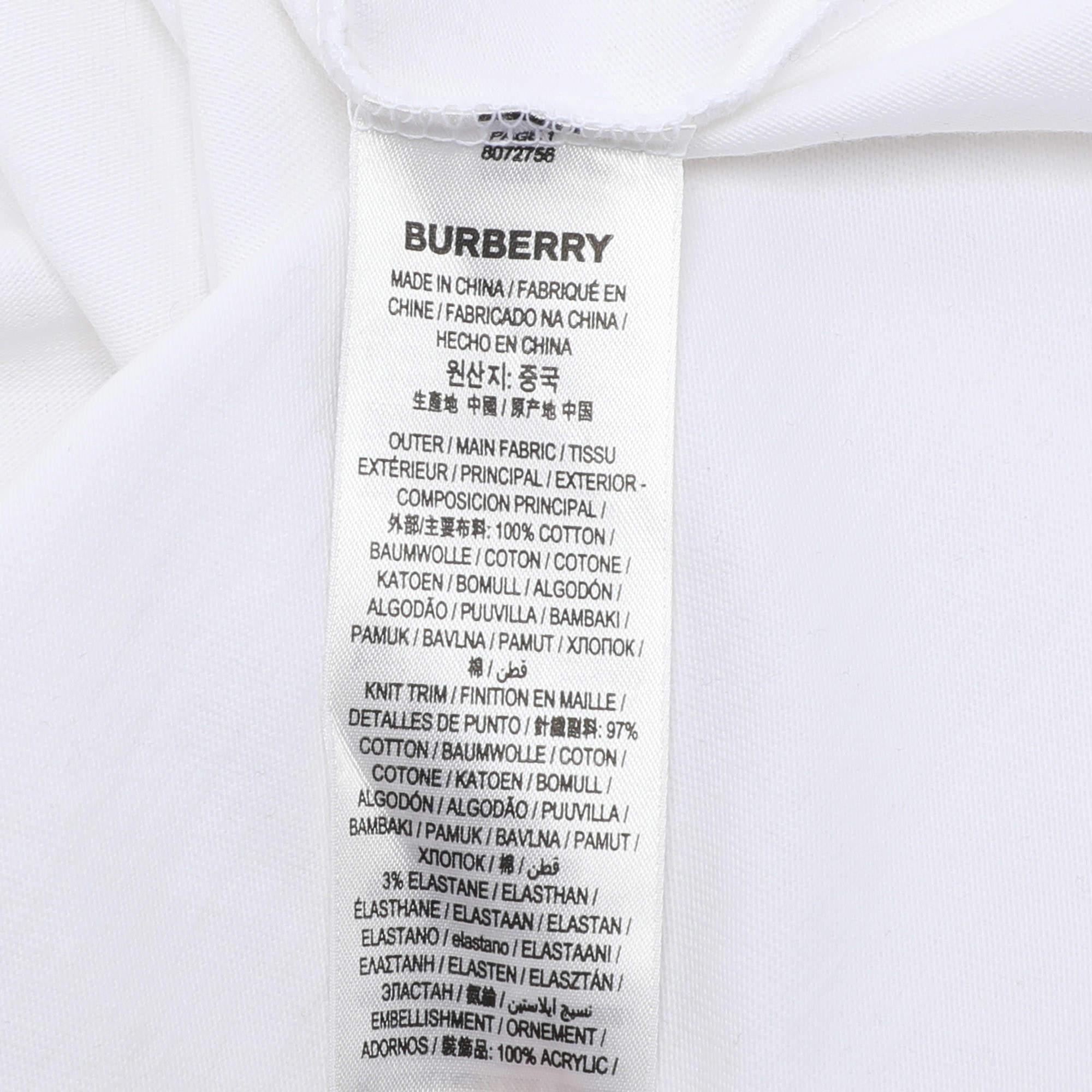 Men's Burberry White Cotton Logo T-Shirt M For Sale