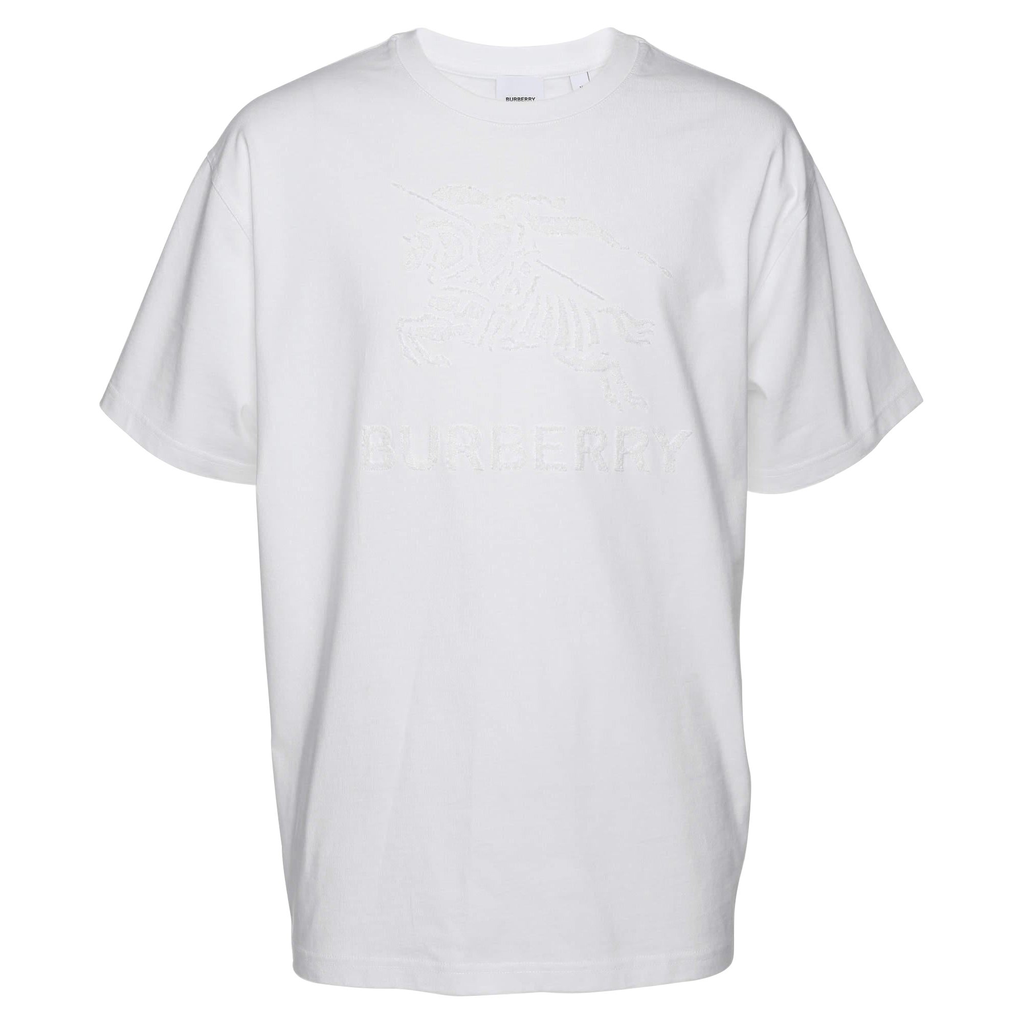 Maglietta Burberry Logo in cotone bianco M. T. I.