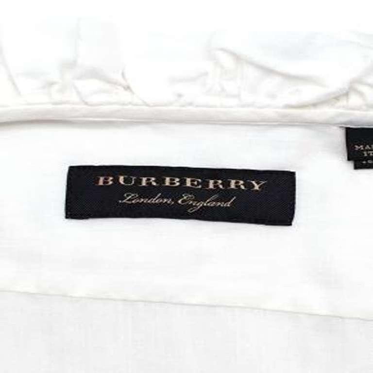 Burberry Classic Caro Patch Grey Blouse with White Collar