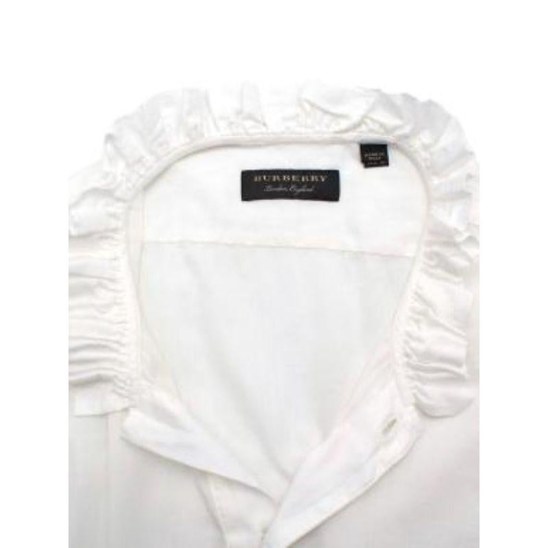 Burberry White Cotton Voile Blouse In Good Condition For Sale In London, GB